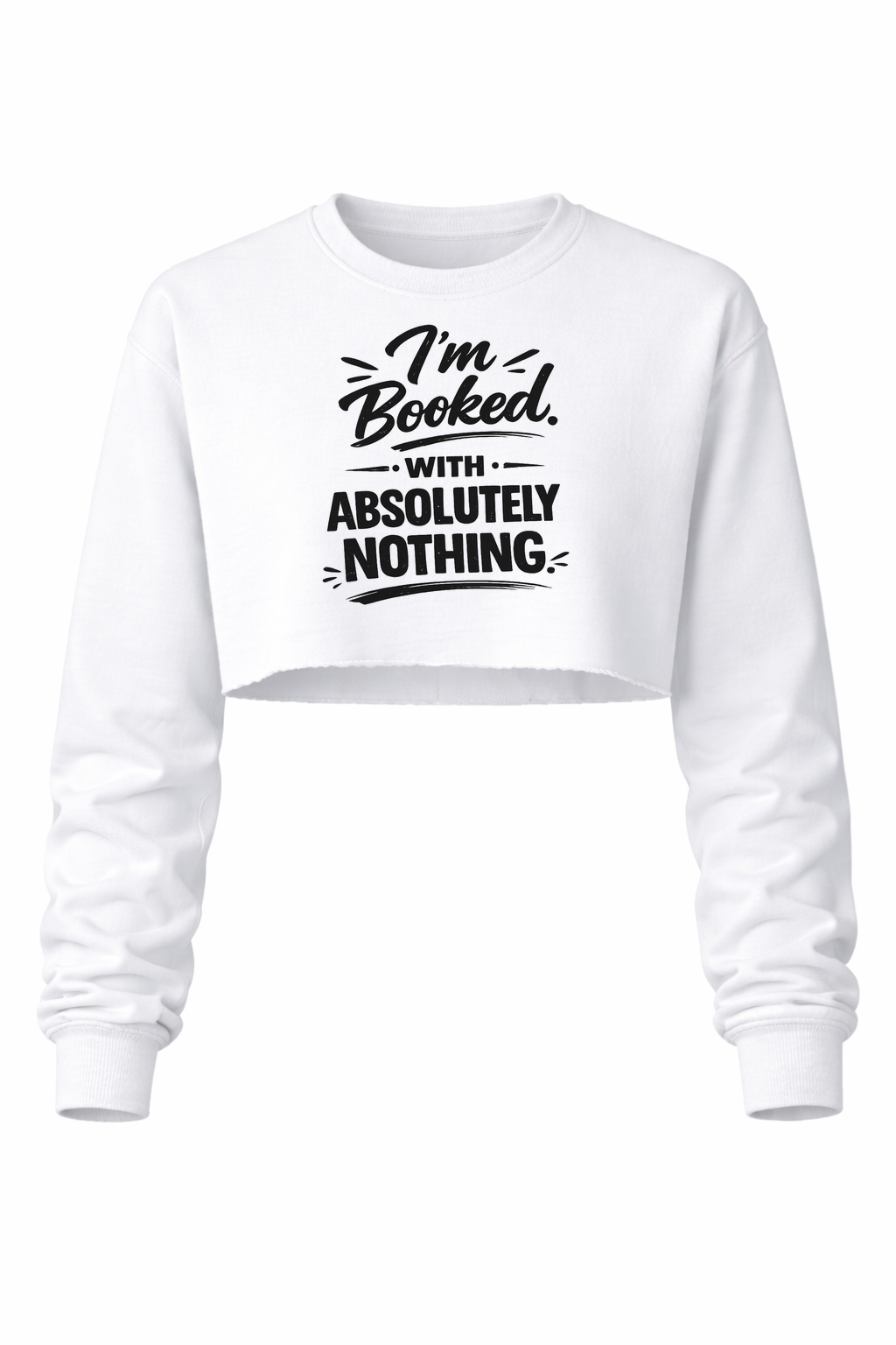 Booked With Nothing Women’s Long Sleeve Crop Top
